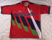 Load image into Gallery viewer, Rare Vintage Jersey Lancashire Cricket Hogger Sports AXA Equity &amp; Law League 1990&#39;s
