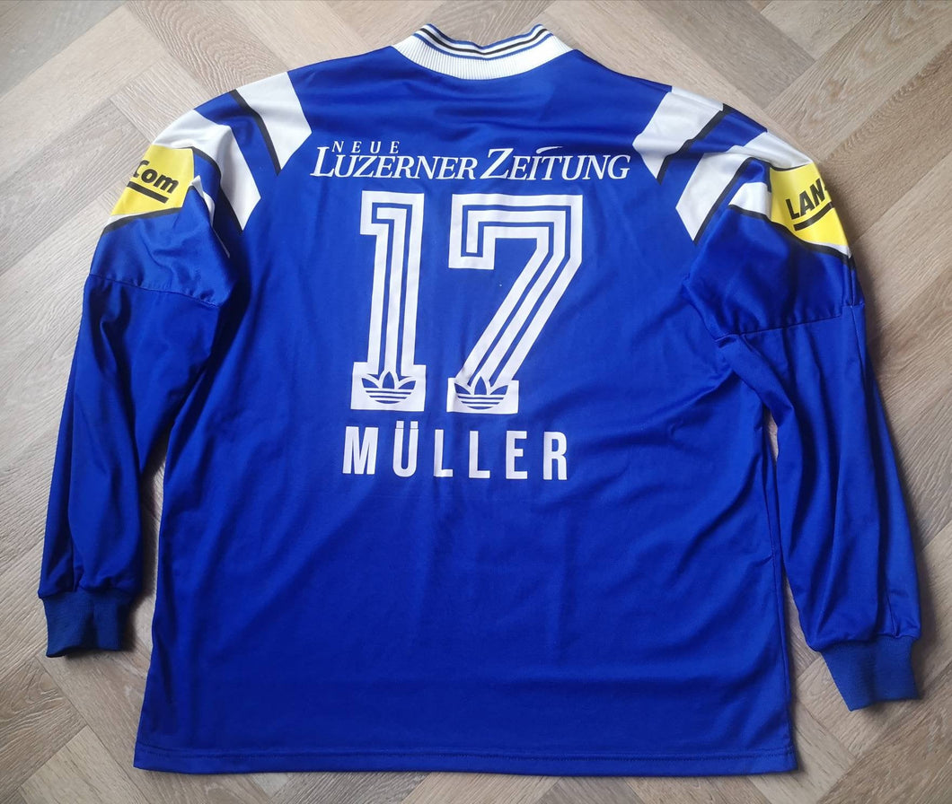 Jersey Müller #17 FC Luzern 1996-97 home Player Issue Vintage