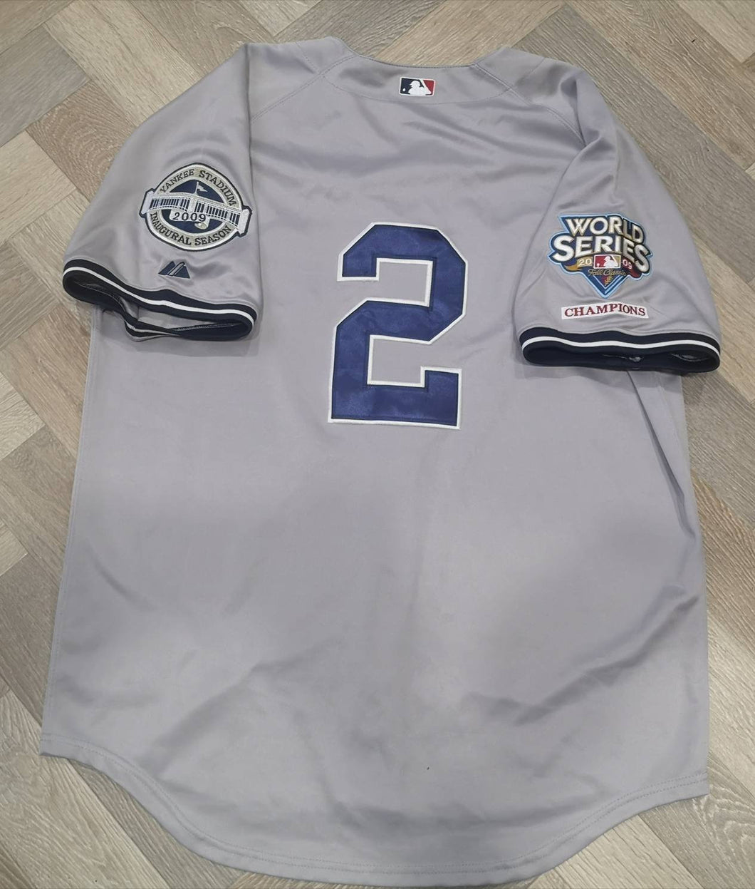 Jersey Derek Jeter #2 New York Yankees MLB World Series Champions 2009 Majestic