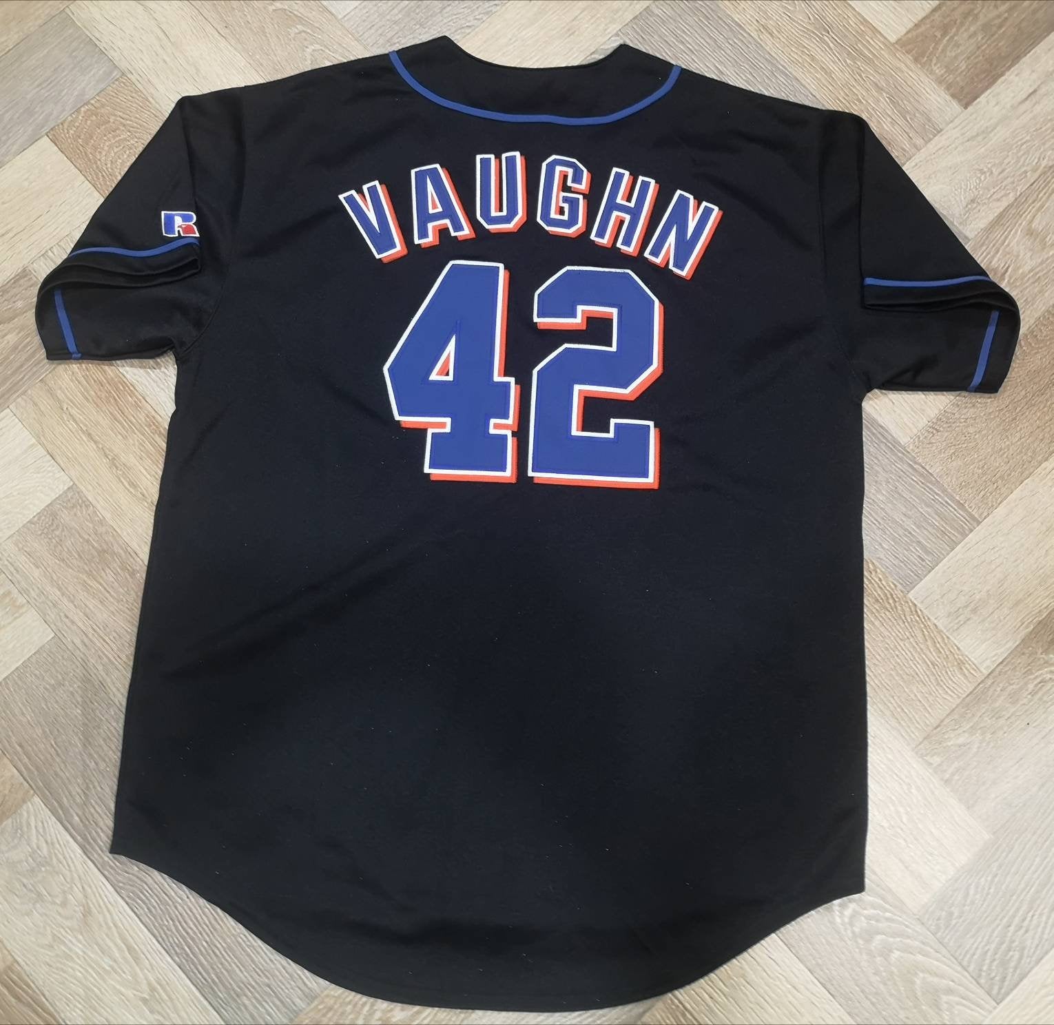 Jersey Vaughn #42 New York Mets MLB Russell Athletic Vintage