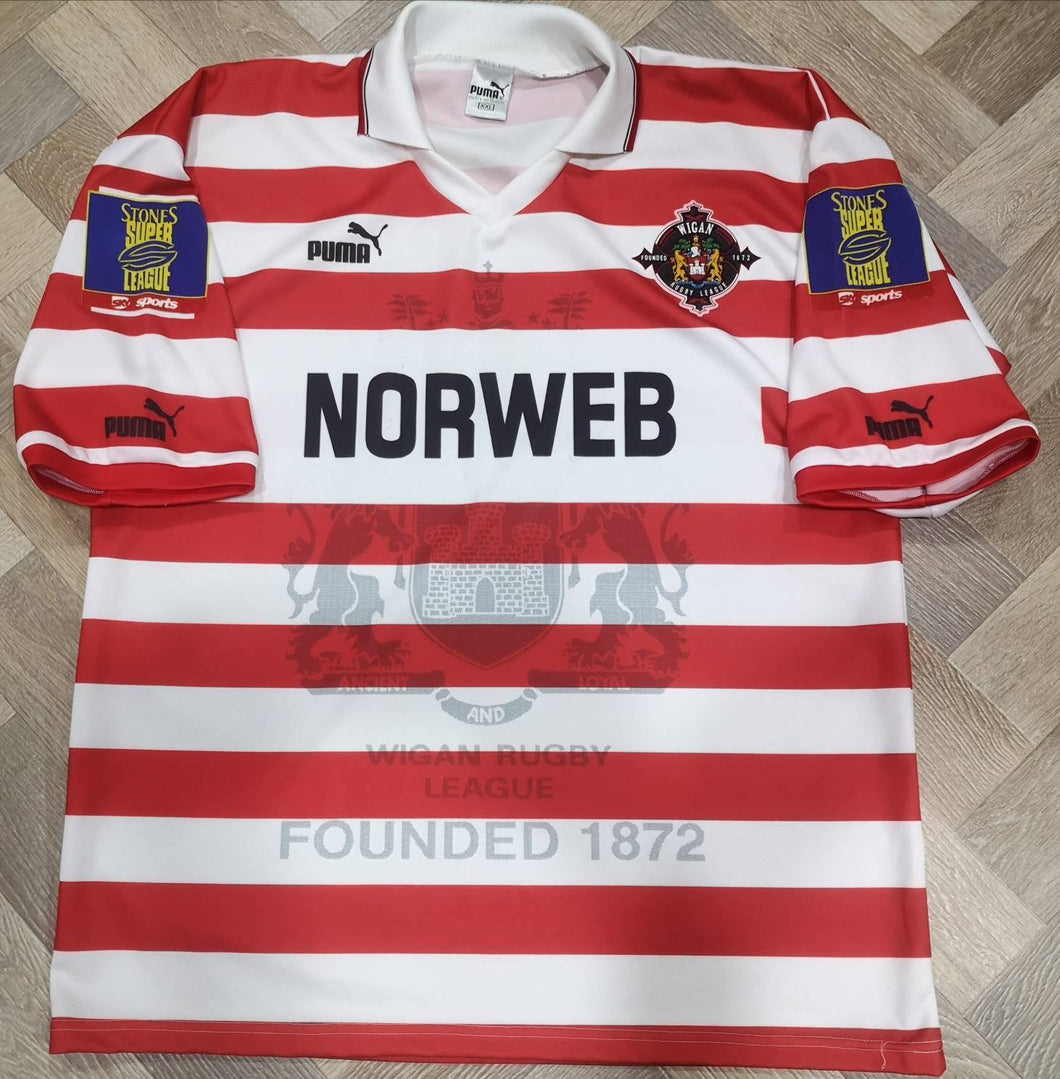 Jersey Wigan Warriors Rugby 1995-96 Vintage